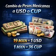 Cambio de pesos mexicanos — Entrega en USD o CUP - Img 55984683