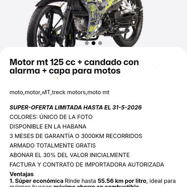 MOTO MT 125 cc + CASCO INTEGRAL DE FIBRA DE CARBONO - Img 123269575
