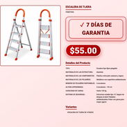 Escalera De Tijera 4 Peldaños Metalicos Altura Aproximada 95 cm VPT-0151 - Img 58076327