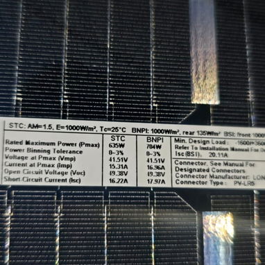 Panel Solar 635W marca LONGi 🏠 $195 - 2/3