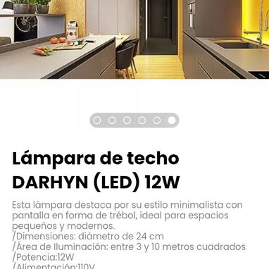 Lámpara de techo DARHYN (LED) 12W. Ideal para espacios pequeños y modernos. - Img 123081799
