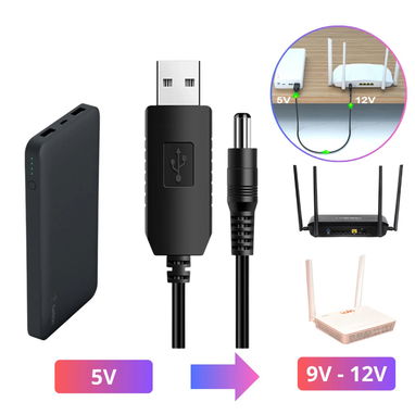 ‼️Cable Convertidor Adaptador USB 5V a DC 9V/12V modem/router/repetidor(Vedado/53317139)‼️ - Img 116125161