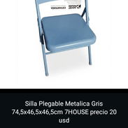 Silla plegable metálica gris - Img 57900960