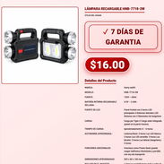 LÁMPARA RECARGABLE HNB-7718-2W . - Img 57882001