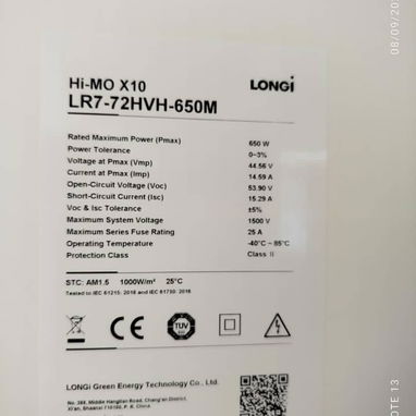 Panel solar LONGi Hi-MO X10 LR7-72HVH-650w monofacial  Precio: 195 USD - 2/2