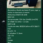Aprovecha y llevate una buena PC para jugar y sientas la experiencia al máximo  Motherboard NZXT N5 Z690  BIOS 9.01 Micr - Img 50576109