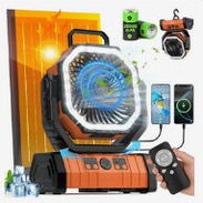 Ventilador Solar Portátil Recargable de 20 000 mAh,  Panel Solar y Control remoto - Img 56976489