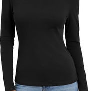 Abardsion Camisetas de algodón para mujer, cuello barco, manga larga, ajustadas, para otoño, primavera, Y2K, ropa 2025.T - Img 52493243