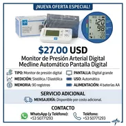 🩺 Monitor de Presión Arterial Digital Medline - Automático - $27.00 USD - Img 58068795