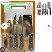 Set de cuchillos 🔪 Con tabla. 💰13 USD AMANTES DE LA COCINA, ESTE SET ES PARA USTEDES! 🔪✨ - Img 57510616