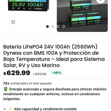 300usd Venta de baterias LifePo4 de 12 y 24volt 100A para paneles solares, almacenamiento de energia etc nuevas - 3/3