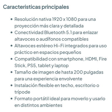 Proyector portátil HAPPRUN Full HD 1080P con Bluetooth y altavoces integrados 🌐 - Img 127581964