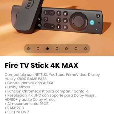 Fire TV Stick 4K MAX Compatible con NETFLIX, YouTube, PrimeVideo, Disney, Hulu y XBOX GAME PASS - 3/7