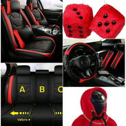 Set de forros de asiento estándar para autos modernos de 5 plazas, material de piel sintética de máximo confort - Img 57019440