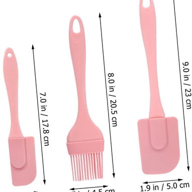 🍰 Set de Utensilios de Silicona Rosa – Espátulas y Brocha de Cocina 🥄✨ - Img 116197995
