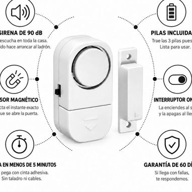 🛡️ Alarma de Seguridad para Puertas y Ventanas - Protección Instantánea 90dB 12 usd 💸 - 2/3