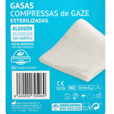Gasas esterilizadas de algodón 100% hidrófilo (4usd) - 2/2