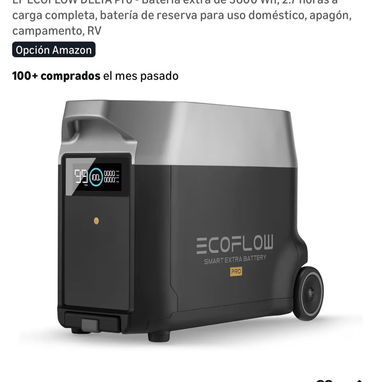 Sin planta de gasolina, sin ruido, sin mantenimiento. 🔇  Solo energía limpia con EcoFlow DELTA Pro + Batería de Expansi - Img 120407980