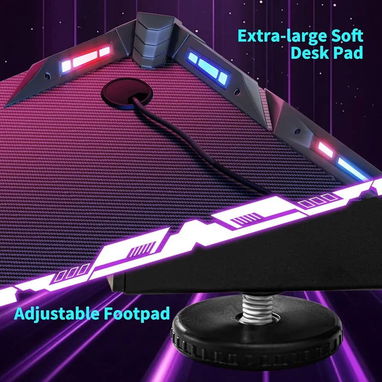 Mesa de escritorio gaming de 47  pulgadas con luces LED - Img 115667778