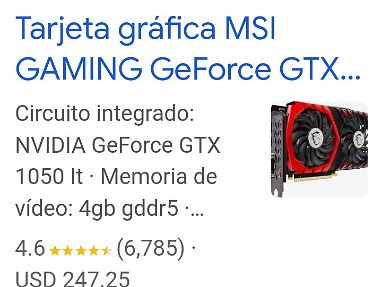 Vendo tarjeta de video msi George GTX 1050 gaming de 4gb en 220 usd - Img 68194692