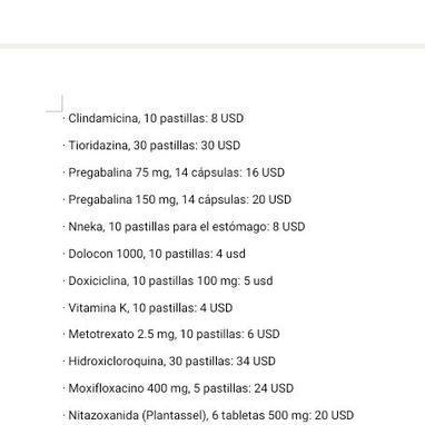 Medicamentos importados al momento - 8/10