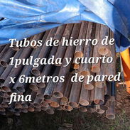 Tubos de pulgada y cuarto 1/4 de 6 metros de hierro de pared fina , maxima calidad - Img 53933568