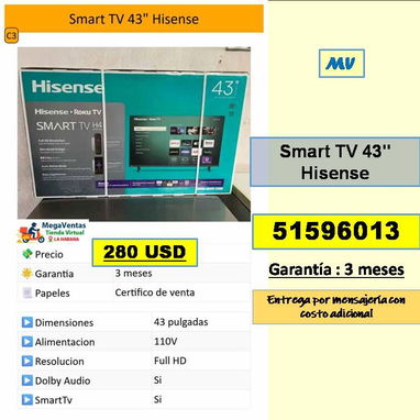 MV-622-Smart TV / 51596013 / Transporte Costo Adicional / - Img 123289754