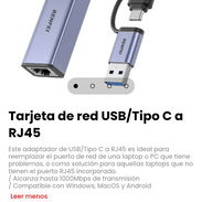 Tarjeta de red USB/Tipo C a RJ45 - Img 58418589