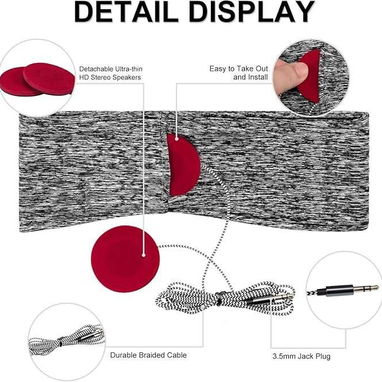 Audífonos para dormir tipo diadema con sonido HD y calentador de oídos - Img 123367015