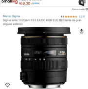 Vendo Lente Sigma 10-20 para Nikon. Nuevo en Caja Lamar al 53634931 Precio 170 usd - Img 46028206