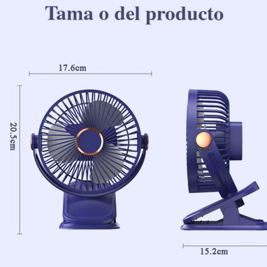 Ventilador Recargable de Presilla Grande ,5 velocidades y linterna π¦ - Img 101512484