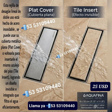 Rejilla de drenaje 10 , 20, 30, 40, 60 cm /desagües para baño modernos antiolor - 3/6