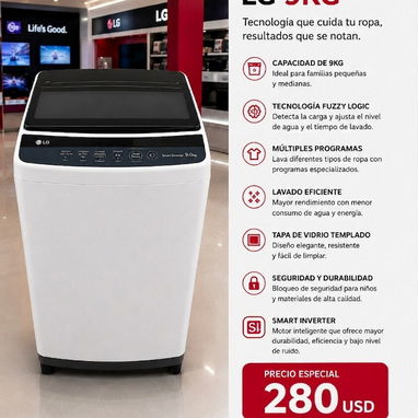 🧺 Lavadora Automática LG 9KG - Img 124692467