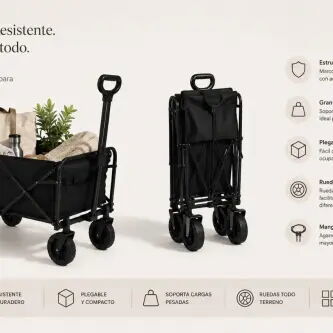 🛒 Carretilla Plegable Multiusos con Ruedas Todo Terreno - Img 126244247