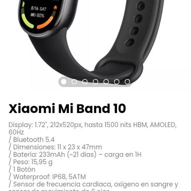 Xiaomi Mi Band 10. Versión global. En blanco, rosa y negro - 2/5