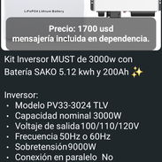 Kit de energía Must, Sako, etc (inversor + baterías + paneles solares) - Img 55018049