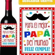 Botellas de vino personalizadas día del padre papá - Img 55798962