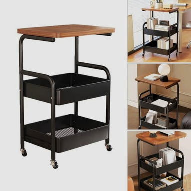 Carrito Estante organizador multifuncional de 3 niveles con ruedas 🔰 🤍🖤 ✨ Medidas: 80 x 30 x 43 cm ($33) - 4/6