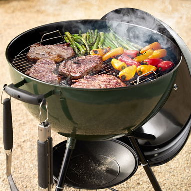 🔥 BBQ/ASADOR WEBER ORIGINAL KETTLE 22” CARBÓN VERDE 56 CM ONE-TOUCH – ENVÍO DISPONIBLE + GARANTÍA - 6/8