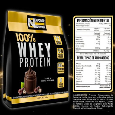 💪🏼 Proteína 100% WHEY 2.2kg 🔹 Adicionada con creatinina Empower 🔷 Sabor Chocoavellana 💲 50 usd - Img 125991715