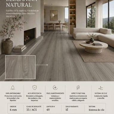 Piso SPC ,moderno resistente y fácil de poner .remodela y decora - 4/5