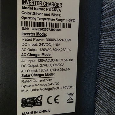 Inversor Inverter 2400W, marca PowMr. - 2/4