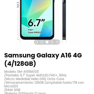 Samsung Galaxy A16 4G (4/128GB). Modelo: SM-A165M/DS - Img 121170711