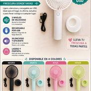 ✅Ventiladores recargables de mano  🌬️ Brisa potente en un tamaño compacto. - Img 56574286