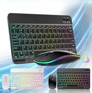 Trabaja tu móvil y tablet como una PC. Kit mouse y teclado inalámbricos  👉 💡 Retroiluminados RGB 🚥 7 modos de colores - Img 50464581