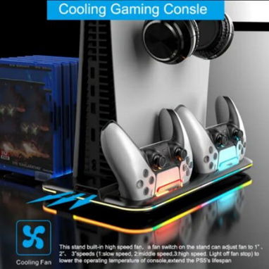 ⚡🎮 Base de Carga Dual Multifunción con Enfriamiento – PS5 - Img 102567051