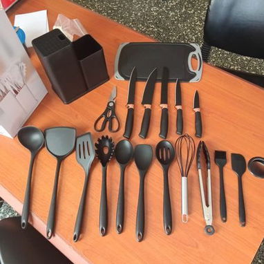 SET DE UTENSILIOS DE COCINA CON CUCHILLOS Y ORGANIZADOR CH-0366 - 6/6