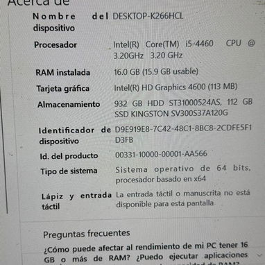 VENDO COMPUTADORA DE USO PERO EN PERFECTO ESTADO - Img 124043168