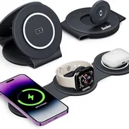 CARGADOR INALÁMBRICO 3 EN 1 MAGNÉTICO PLEGABLE PARA IPHONE APPLE WATCH AIRPODS ENVÍO DISPONIBLE + GARANTÍA - Img 55973111