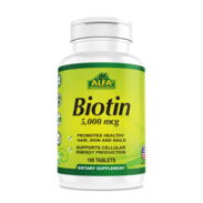 Vitaminas Biotin ALFA 5000 mcg (100 tabletas) / Piel-Cabello-Uñas / Producción de energía - Img 45429971